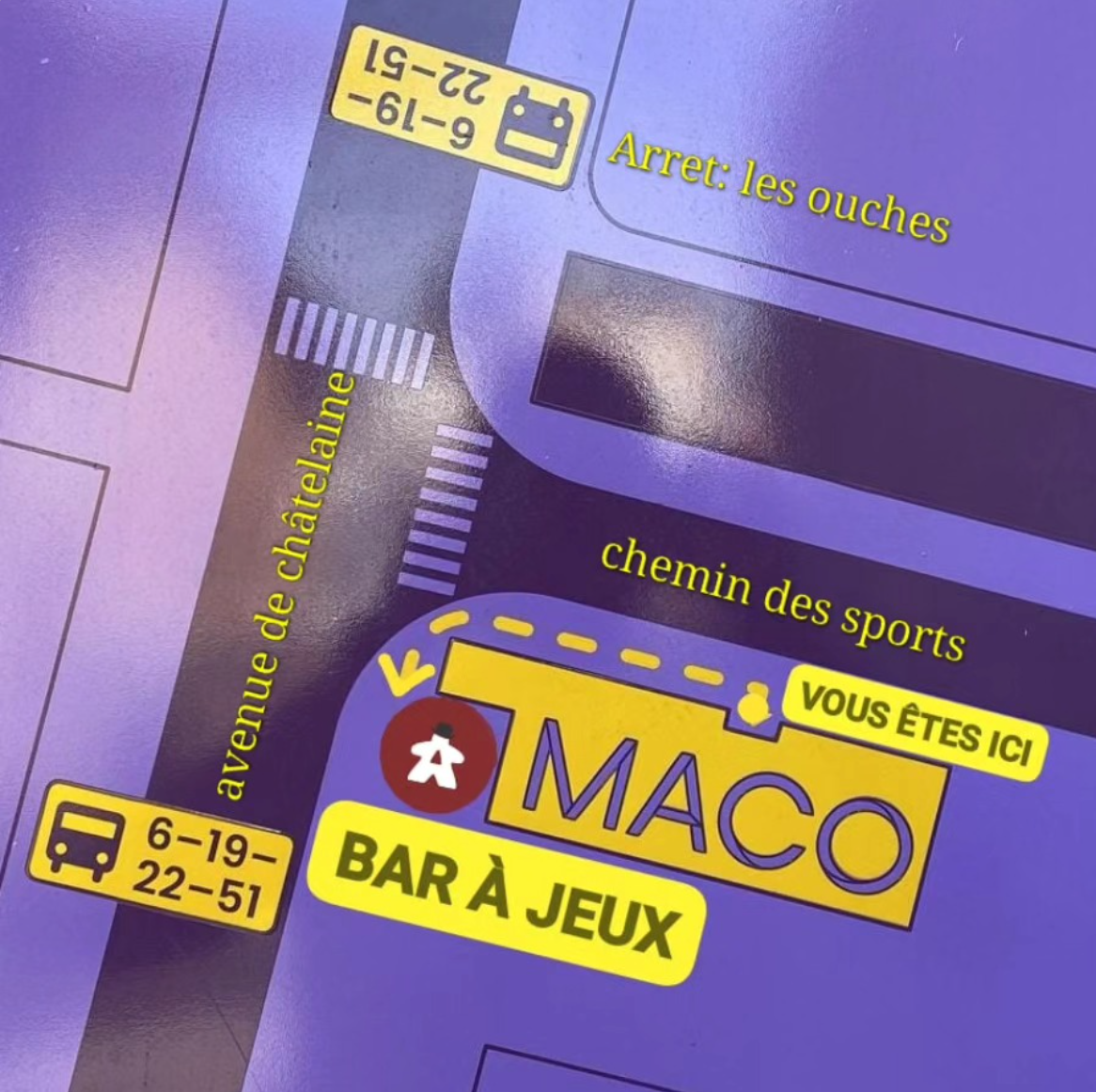 Vue de la localisation du Bar a Jeux